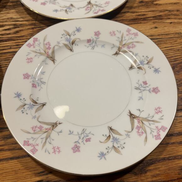 10 Vintage MEITO LUCILLE Salad Plates 1960s Japan Floral PRISTINE EXCELLENT Disc - Picture 6 of 15